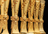 Покрытый золотом бонус в конце года формы цилиндра трофея Полыресин для штата предприятия