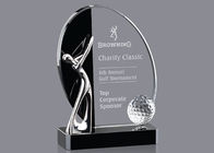 Изготовленная на заказ чашка трофея гольфа логотипа с диаграммами гольфа металла &amp; кристаллическим шаром для игры в гольф