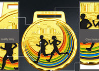 Медали спорт гонки марафона идущие и материал сплава цинка лент красочный