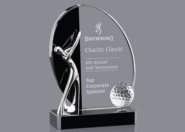 Изготовленная на заказ чашка трофея гольфа логотипа с диаграммами гольфа металла & кристаллическим шаром для игры в гольф