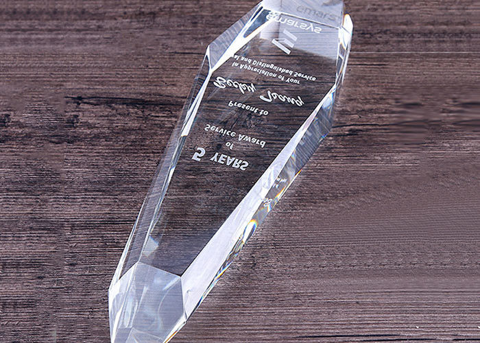 Стеклянная кристаллическая чашка трофея награждает размер подгонянный чашкой с логотипом Сандбластинг